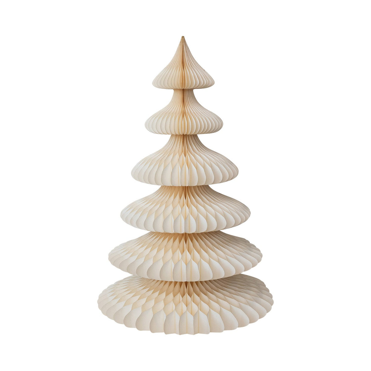 Jumbo White Honeycomb Paper Christmas Trees with Gold Glitter Edge
