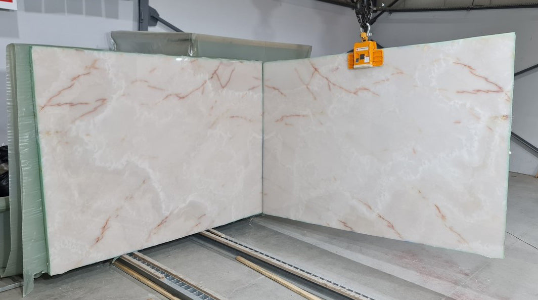 White Onyx Bookmatching Onyx Slabs Polished - Full Truckload