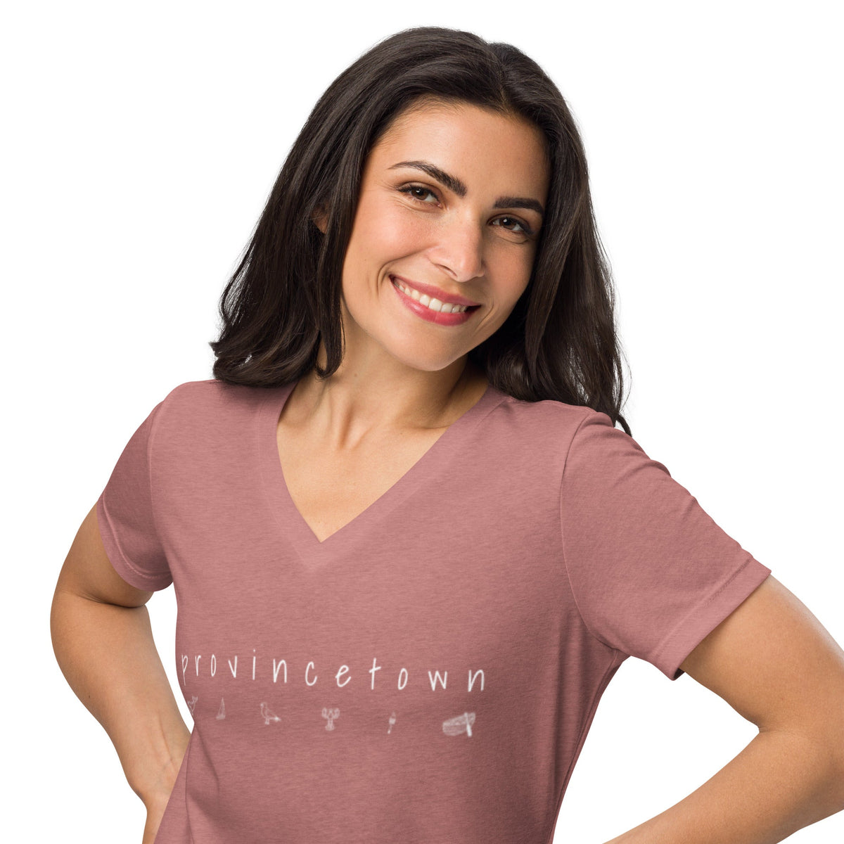 Nautical Relaxed V-Neck T-Shirt, Provincetown