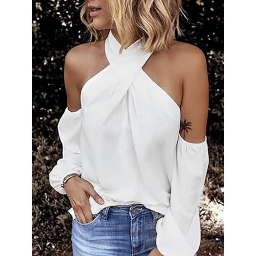 Women's Solid Color Halter Top