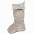 Snowflake Beige Christmas Stocking