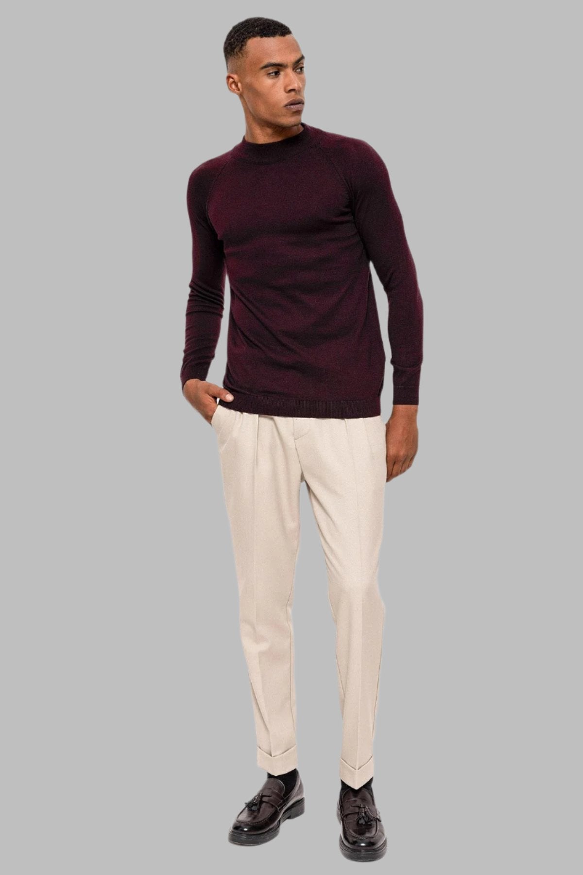 Men's Damson Half Turtleneckneck  Knitwear - Wessi