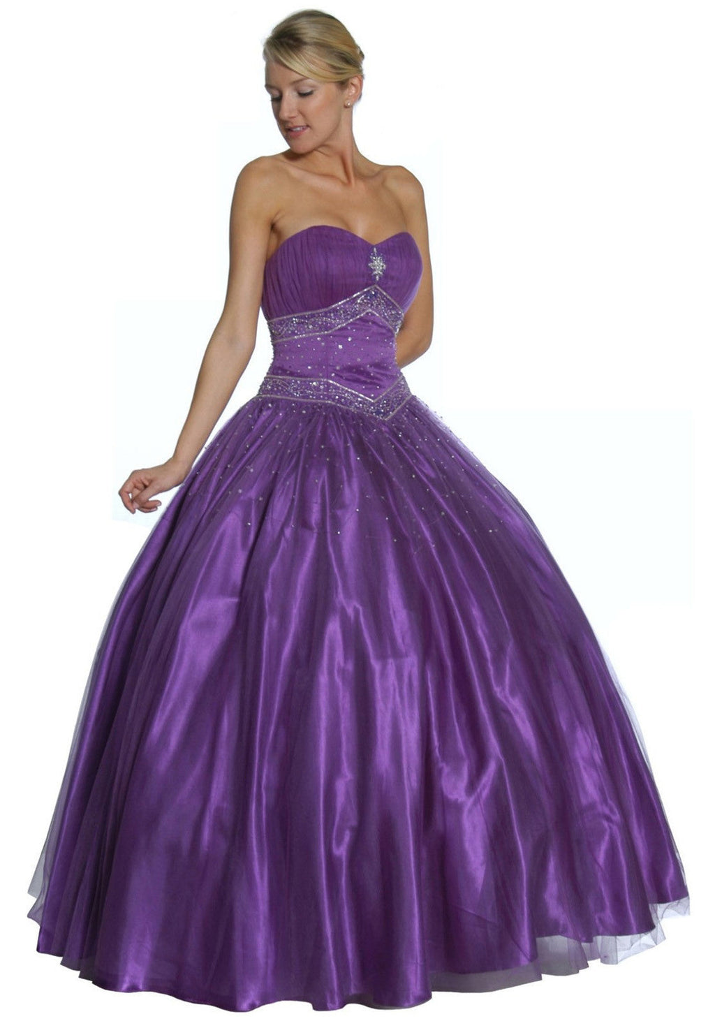 CLEARANCE - Juliet 1093 Princess Ball Gown Sweetheart Bead Lace Up Back
