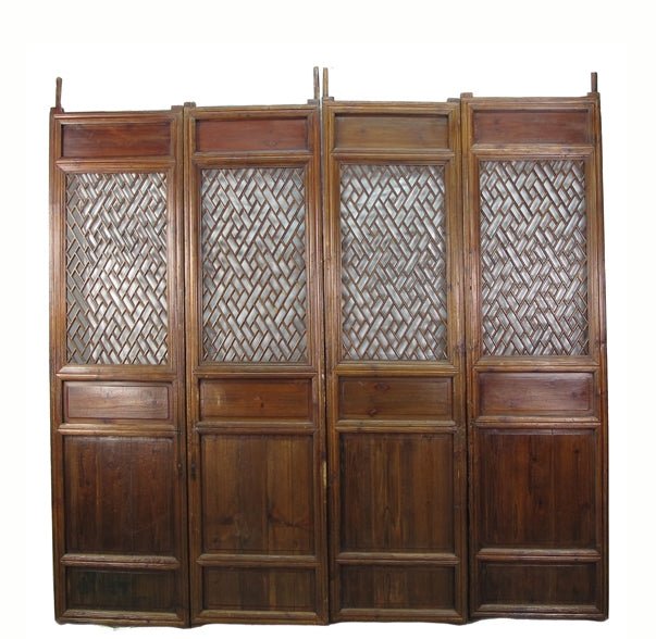 Z-Set of 4 Antique Lattice Screen Door Panel
