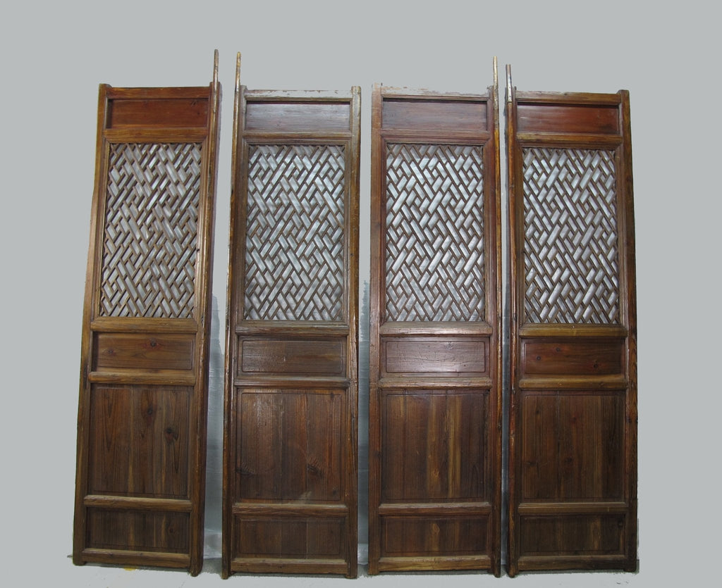Z-Set of 4 Antique Lattice Screen Door Panel
