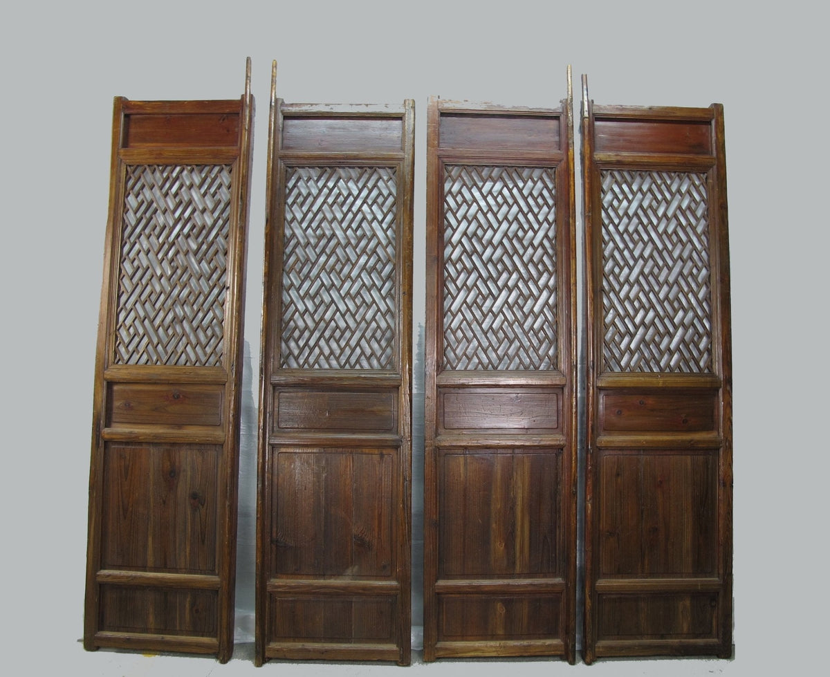 Z-Set of 4 Antique Lattice Screen Door Panel