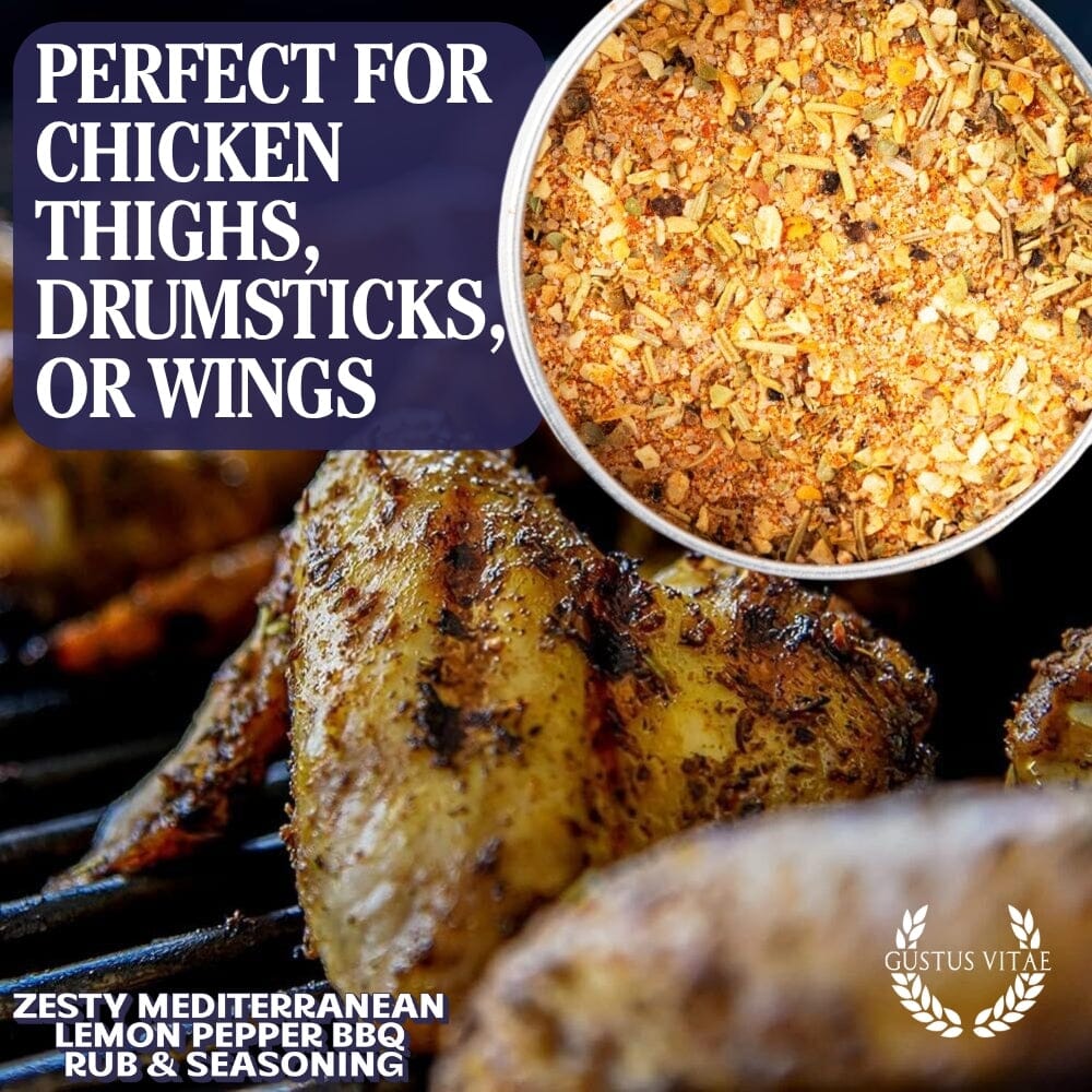 Zesty Mediterranean Lemon Pepper BBQ Rub & Seasoning